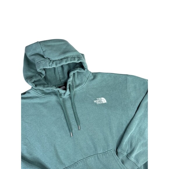 The North Face Green Men’s Hoodie Kangaroo‎ Pocket White Logo Medium Activewear - Picture 3 of 9